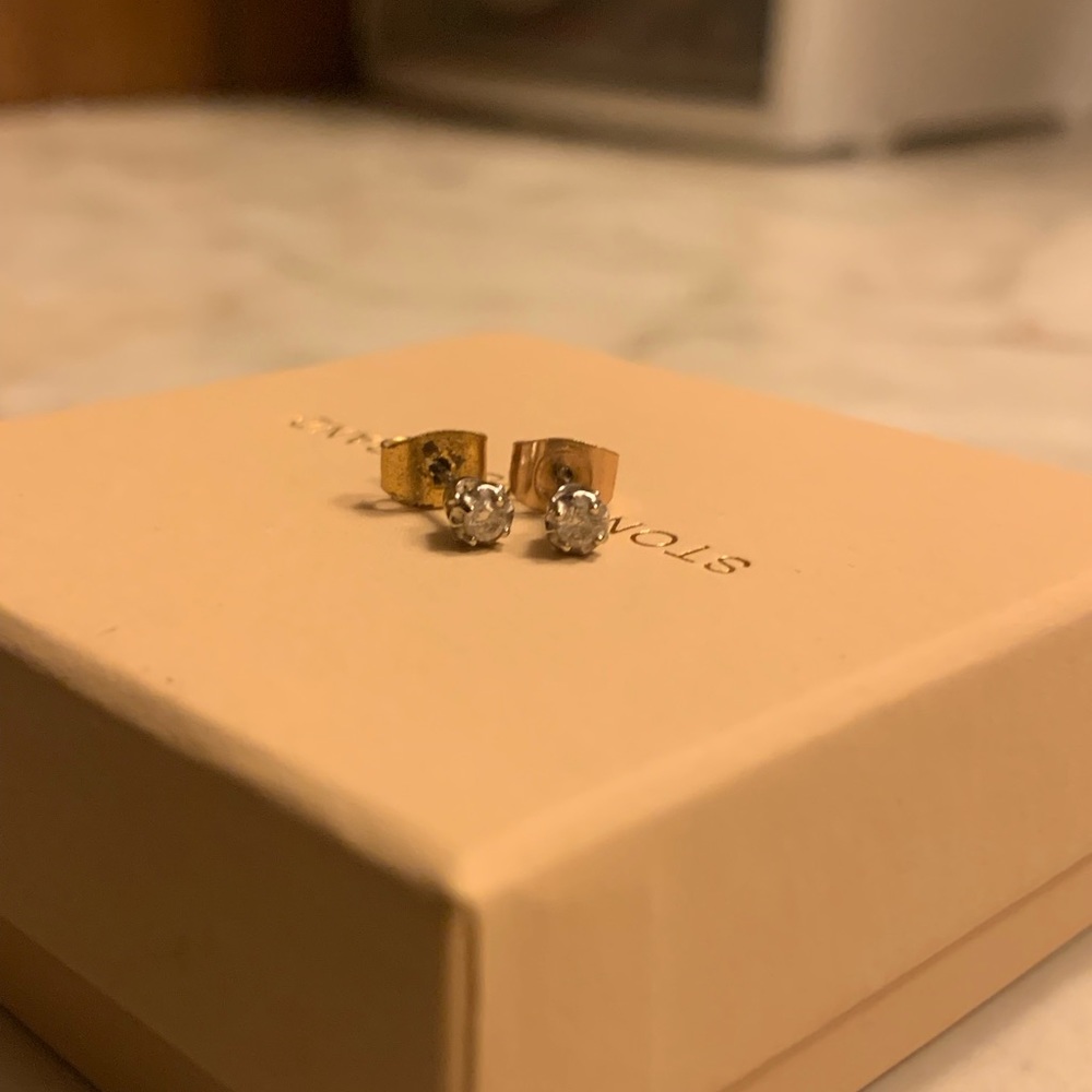 Cubic zirconia earrings. Good condition.
